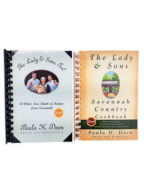 Vintage Lady & Sons Cookbooks Paula Deen Spiral-Bound Set Of 2 Southern Recipes